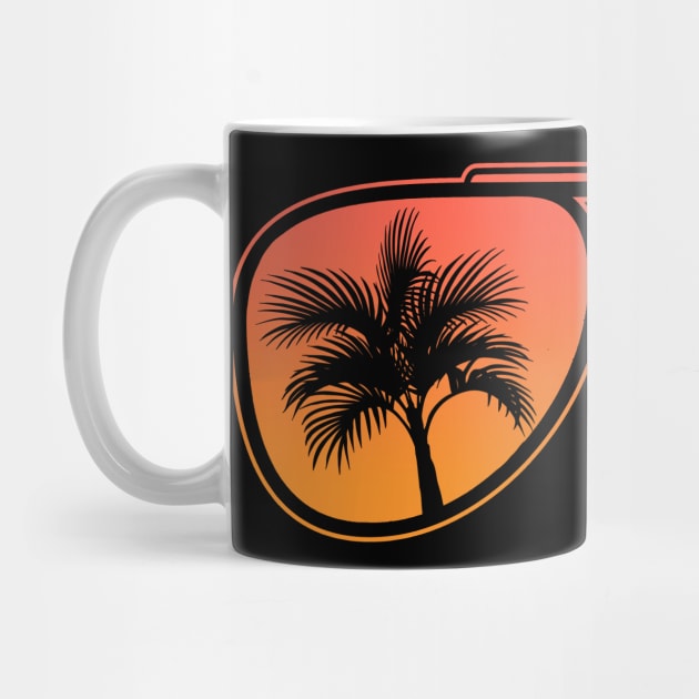 Retro vintage sunset palm trees sunglasses by Houseofwinning